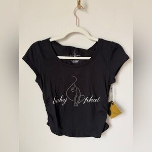 Viral Black Baby Phat rhinestone ruched crop top